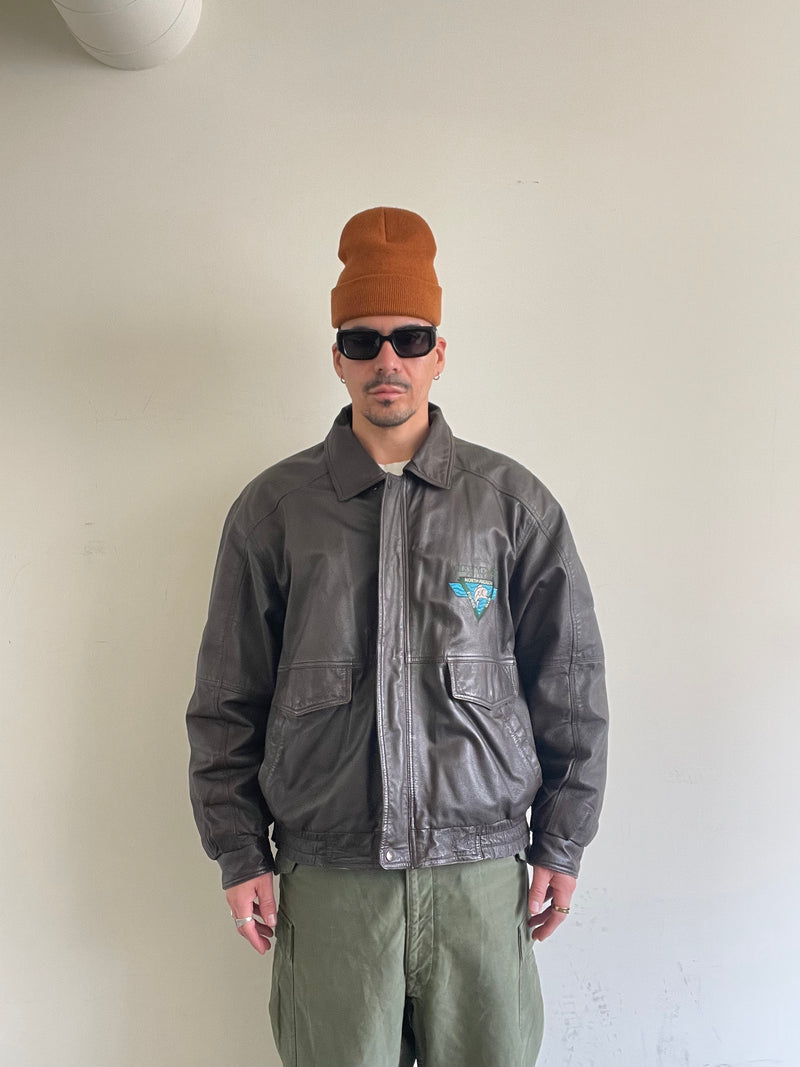 Life Member Fishing Club Leather Jacket